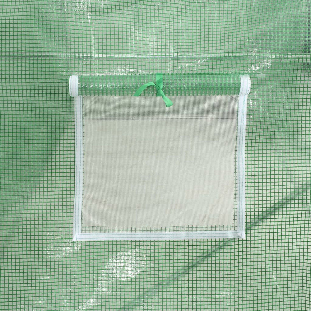 vidaXL Green Polyethylene Galvanised Steel Frame 52.4 x 6.5ft Greenhouse Image 6
