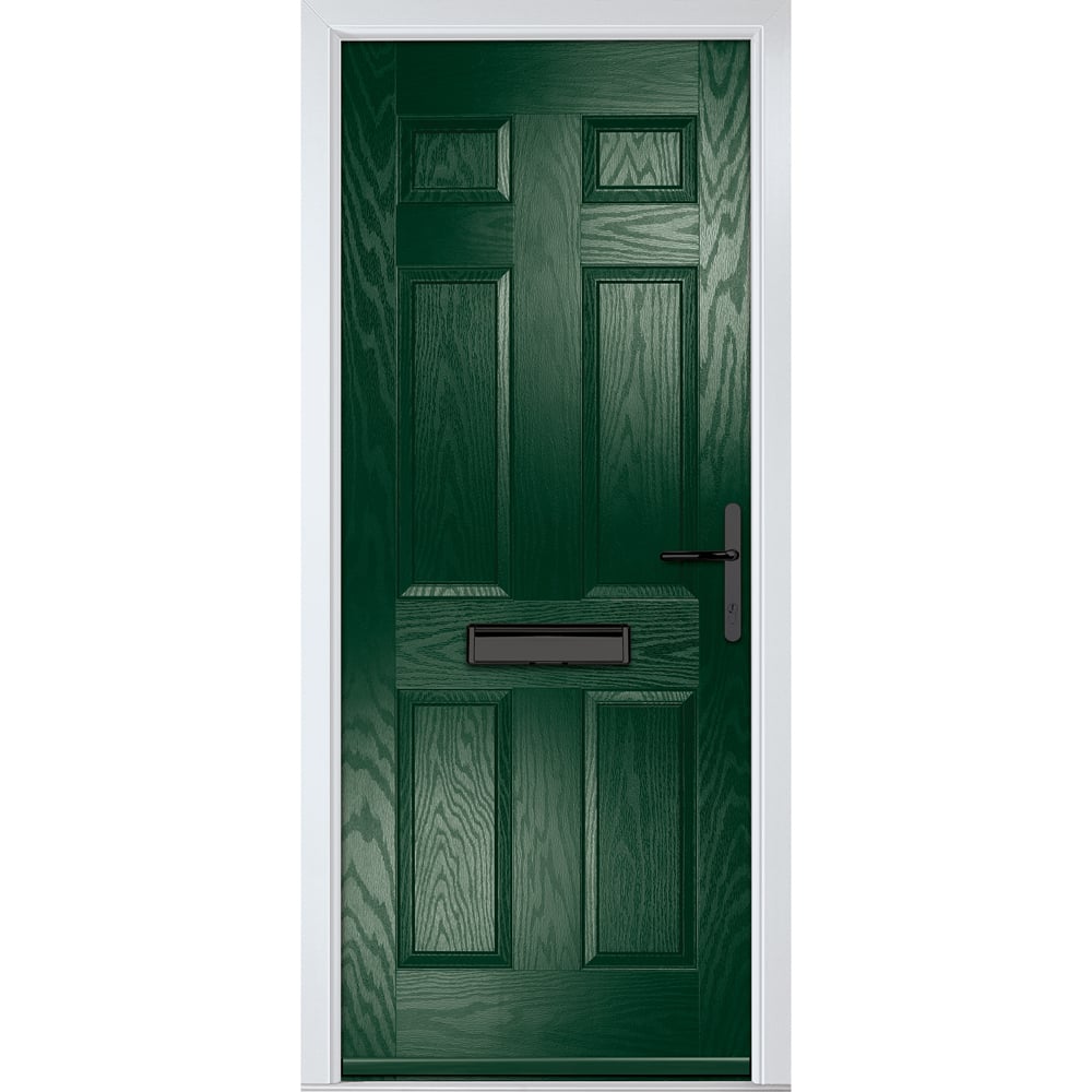 Crystal-Direct Muirfield Solid Green GRP Left Hand Open Front Door 2090 x 890mm Image 1
