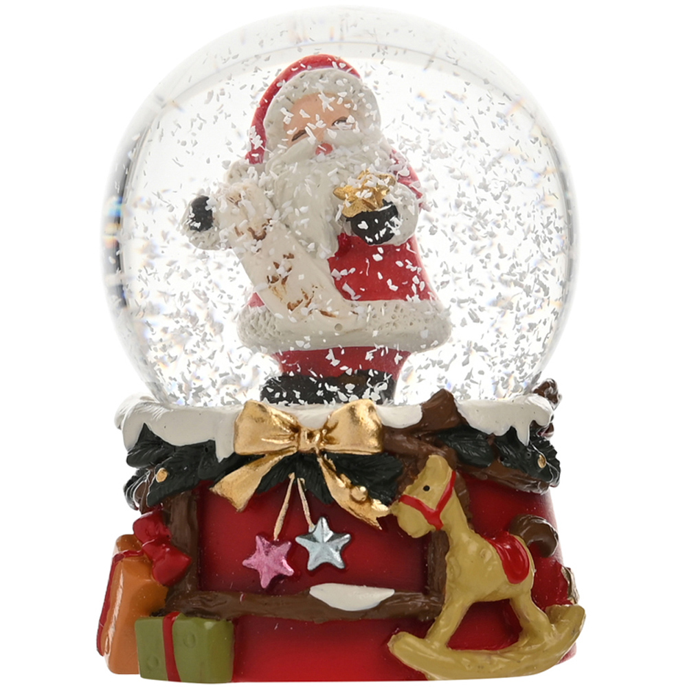 The Seasonal Gift Co. Santa and Friends Santa with List Snow Globe 6cm Image 2