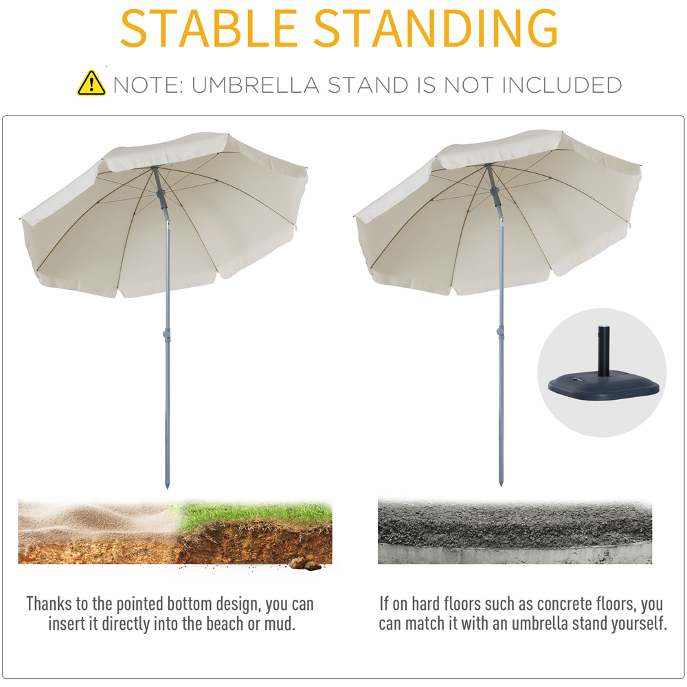 Outsunny Cream White Tilting Parasol 2.2m Image 6