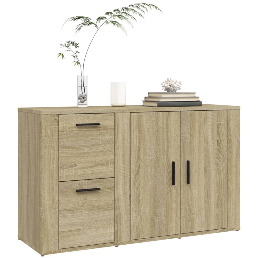 vidaXL 2 Door 2 Drawer Sonoma Oak Sideboard Image 3