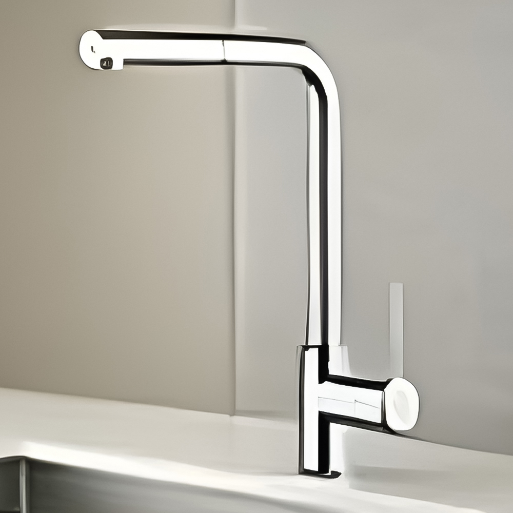 Piralla Vox A90 Chrome Pull Out Single Lever Kitchen Mixer Tap Image 2
