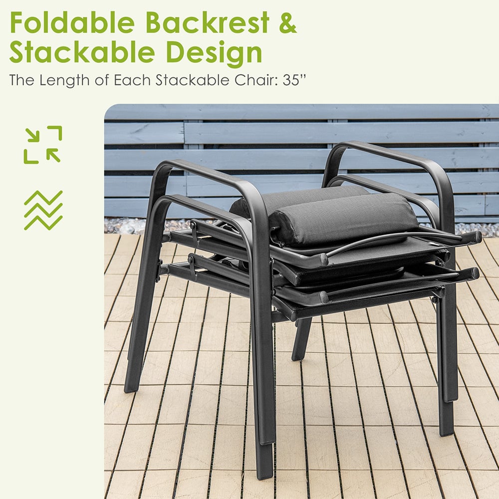 Costway 2 Seater Black Bistro Set Image 7