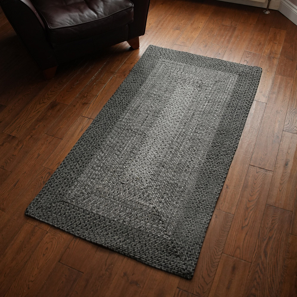 Streetwize Jute Effect Dark Grey Outdoor Rug 80 x 150cm Image 2