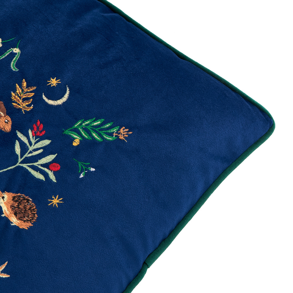 Furn Berry Woods Navy Velvet Reversible Cushion 45 x 45cm Image 3