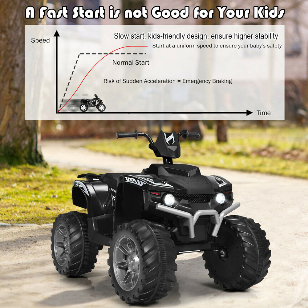 Costway Black Kids Ride On ATV Quad Bike Image 4