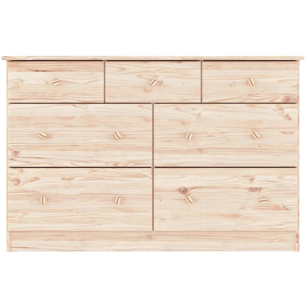 vidaXL Alta 7 Drawer Natural Solid Pine Wood Chest of Drawers Image 4