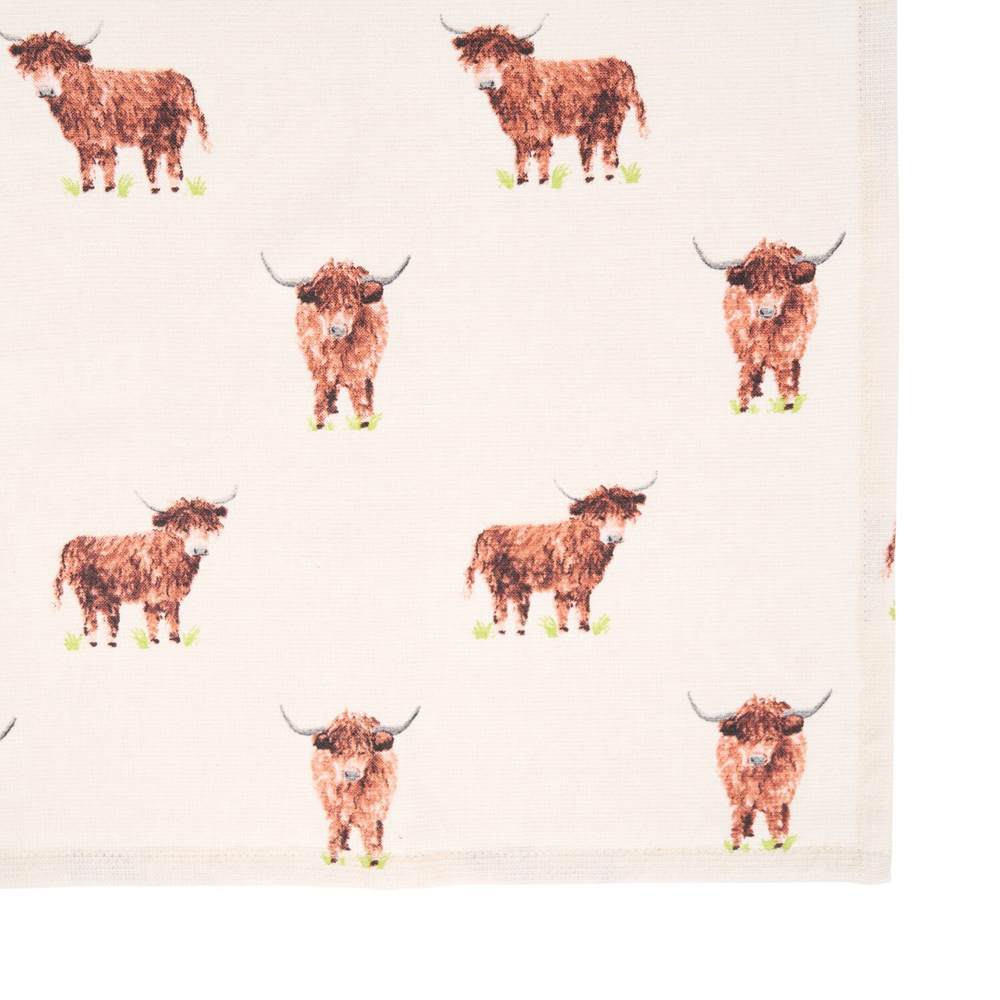 Highland Cow Tea Towel Neutral Image 4