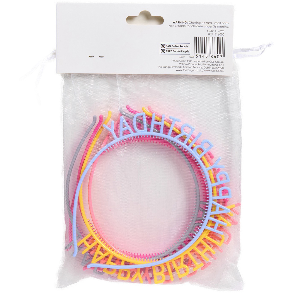 Pack of 6 Happy Birthday Headbands Image 2
