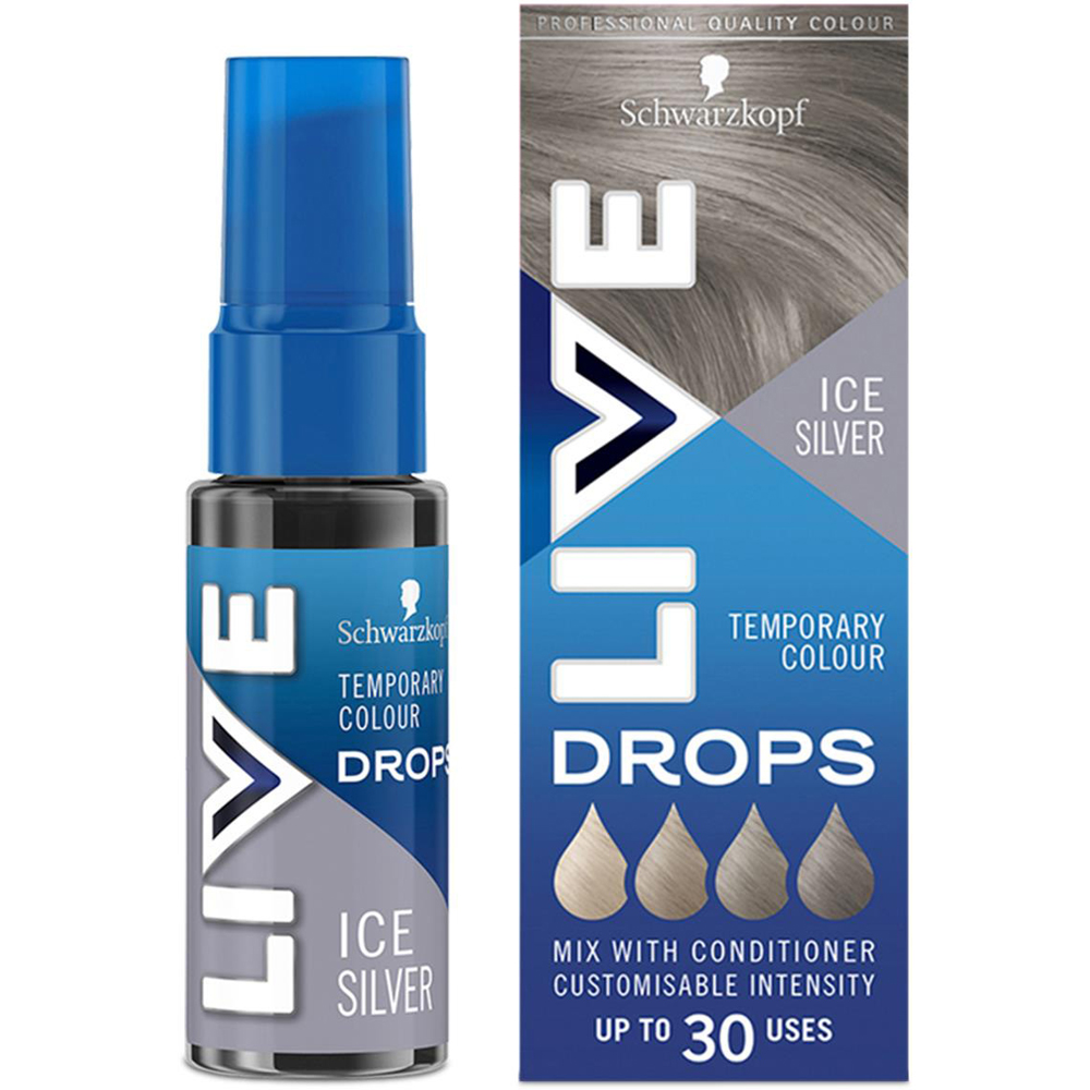 Schwarzkopf Live Colour Drops Ice Silver Semi-Permanent Hair Dye 3 Pack Image 2