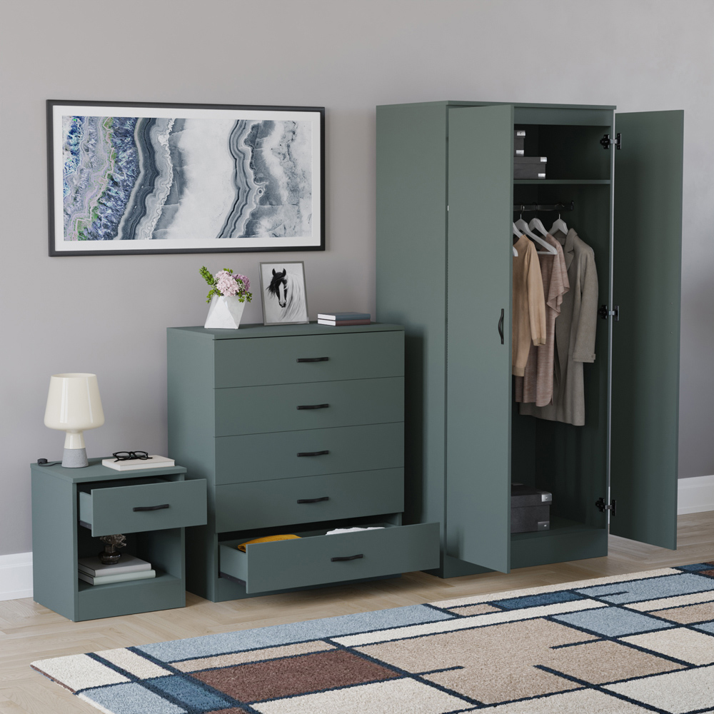 VIDA DESIGNS Riano Green 3 Piece Bedroom Furniture Set Image 5