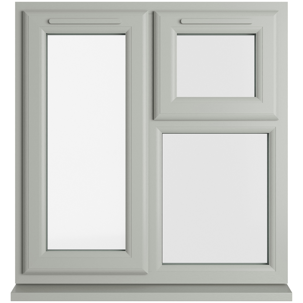 Crystal Agate and White LH Side Hung and Top Opener Clear Triple Glazed Window 905 x 965mm Image 1