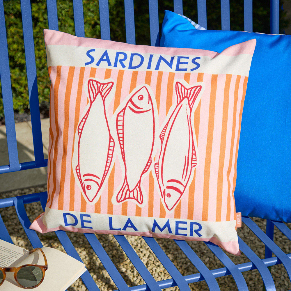 Furn Mediterranean Pink Sardines Reversible Cushion 45 x 45cm Image 2