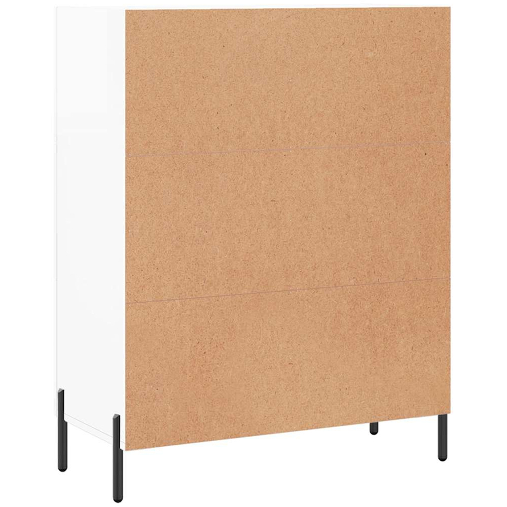 vidaXL Single Door 3 Drawer High Gloss White Sideboard Image 8