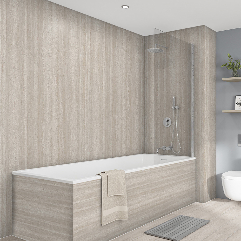 Wetwall Elite Alpenina Marble Post Formed Shower Panel 2420 x 160mm Image 1