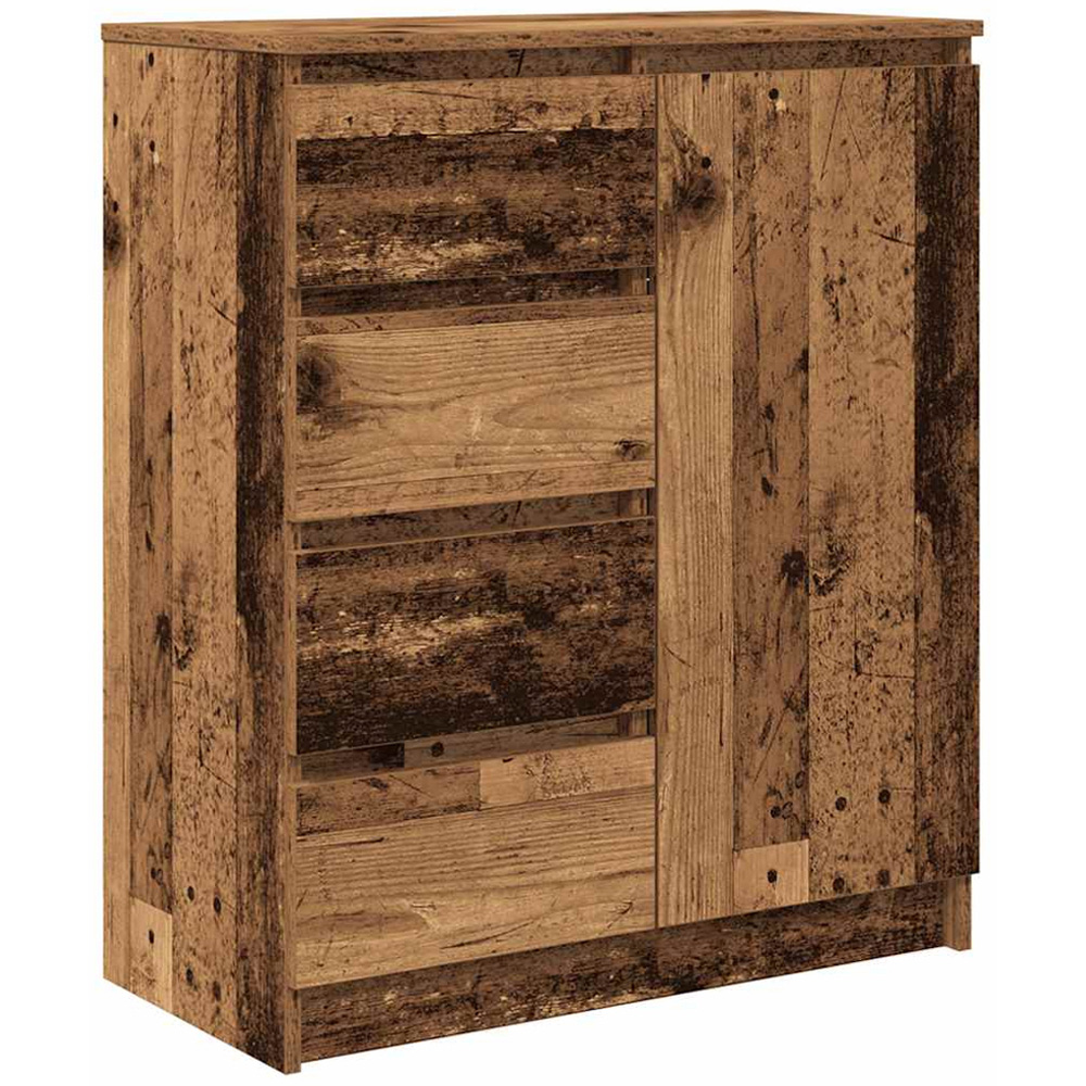 vidaXL Single Door 4 Drawer Old Wood Sideboard Image 2