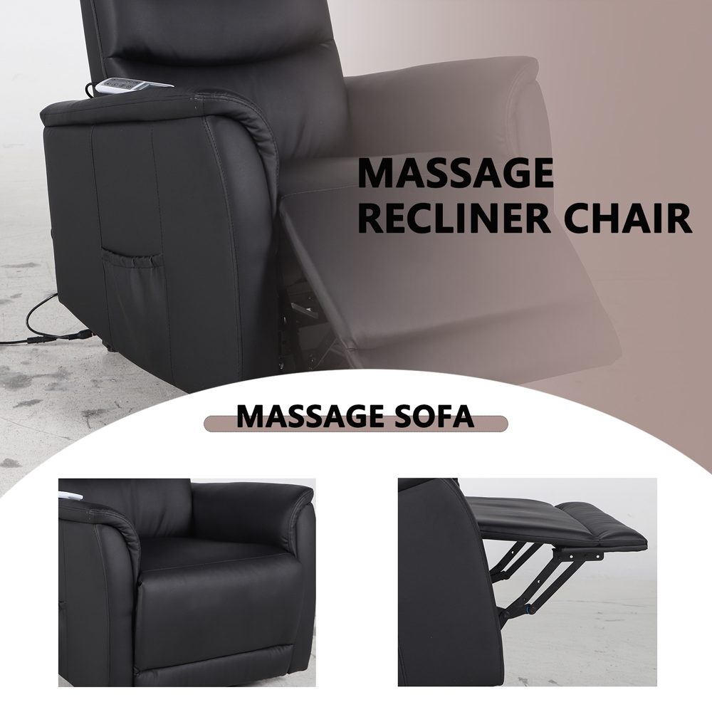 Furniture One PU Leather Power Massage Lift Recliner Chair with Heat Vibration Image 6