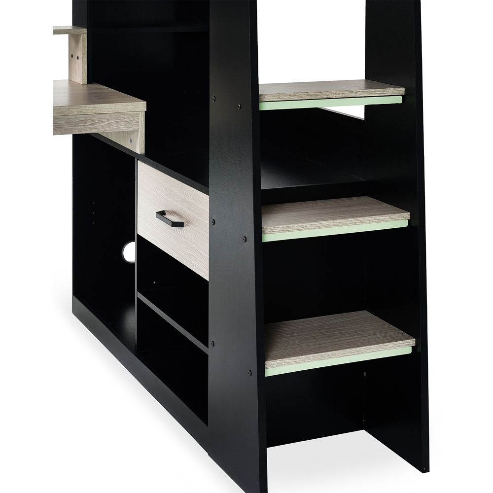 Julian Bowen Blaze Black and Pale Wood Gaming Bunk Bed with Storage Image 6