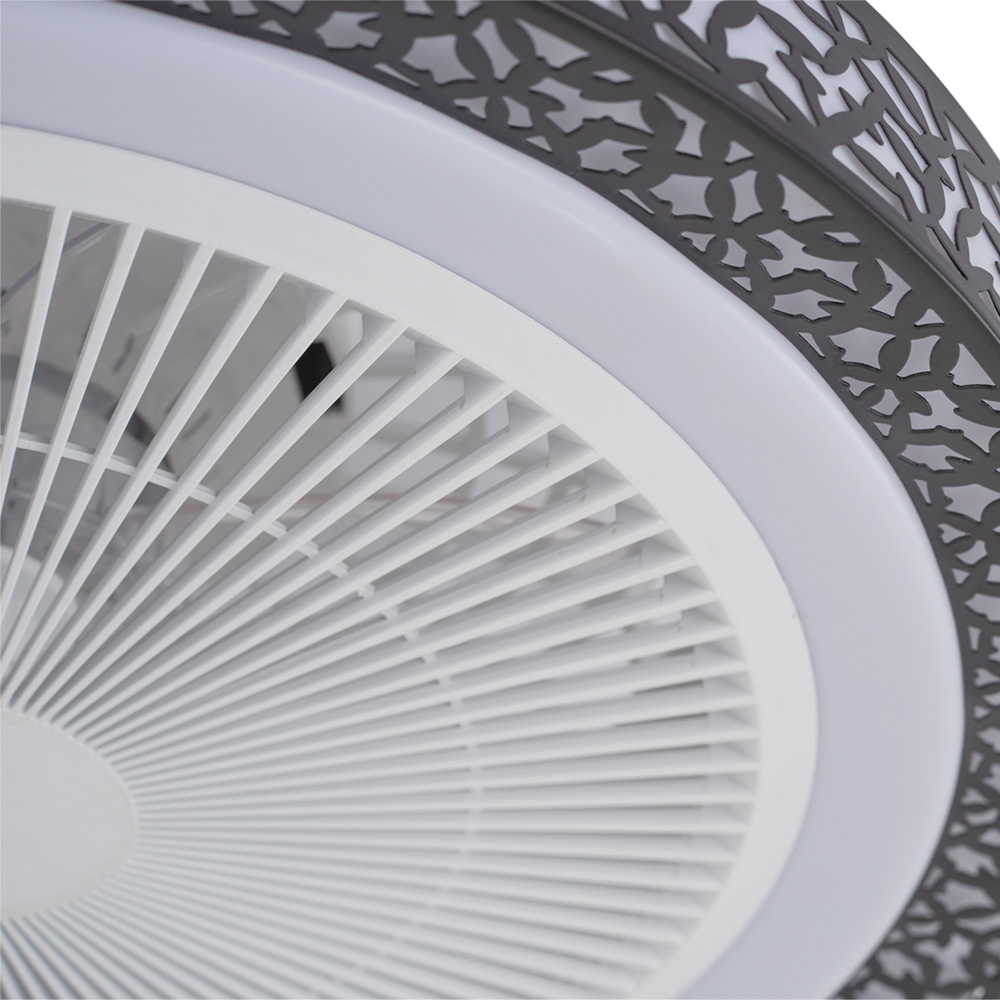 Living and Home Black Round Acrylic LED Ceiling Fan Light 20 inch Image 4