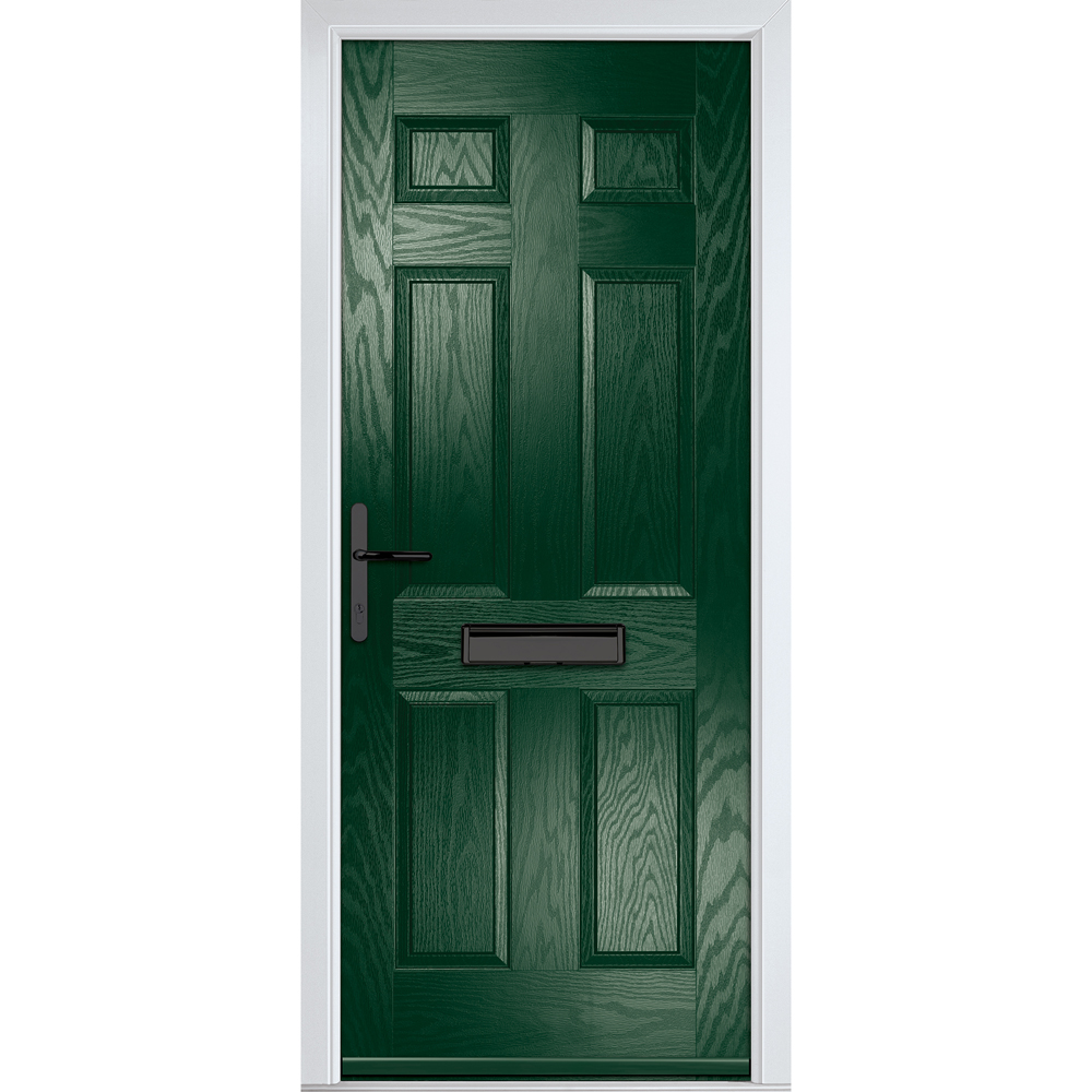 Crystal-Direct Muirfield Solid Green GRP None Glass Right Hand Open Front Door 2090 x 920mm Image 1