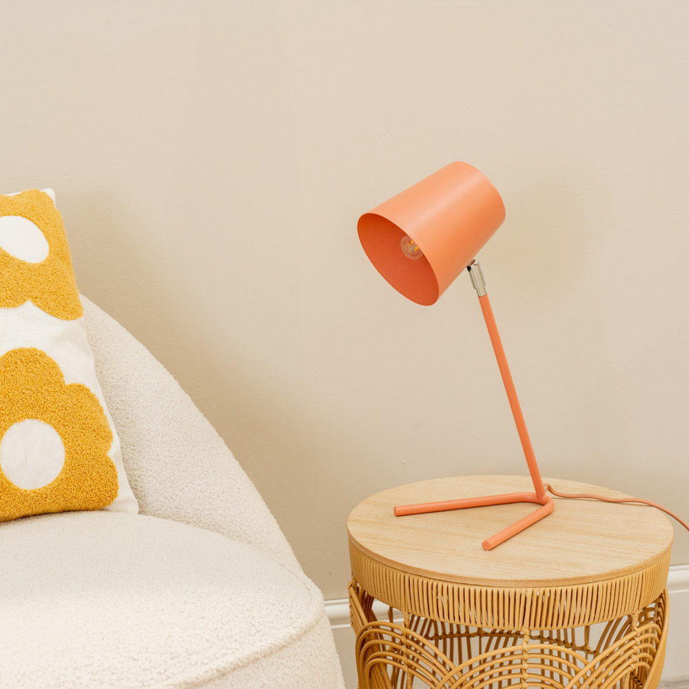 ValueLights Lark Coral Peach Metal Reading LED Table Lamp Image 3