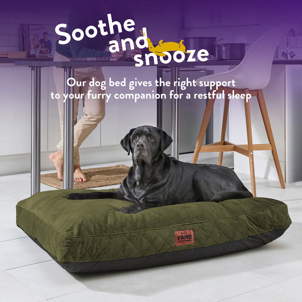 Slumberdown Extra Large Green Padded Pet Bed Image 4