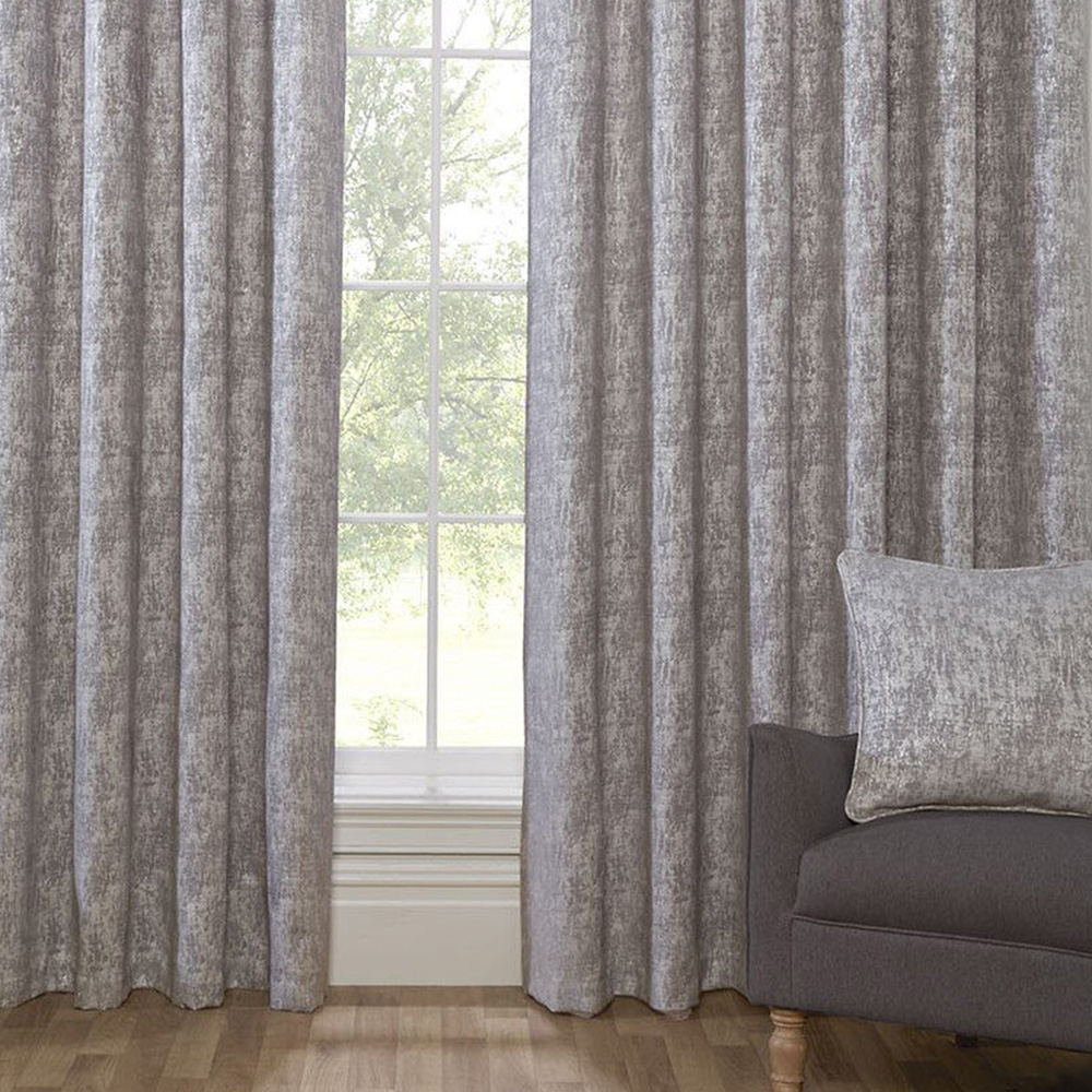 Amara Chenille Eyelet Curtain - Silver / 228cm Image 6