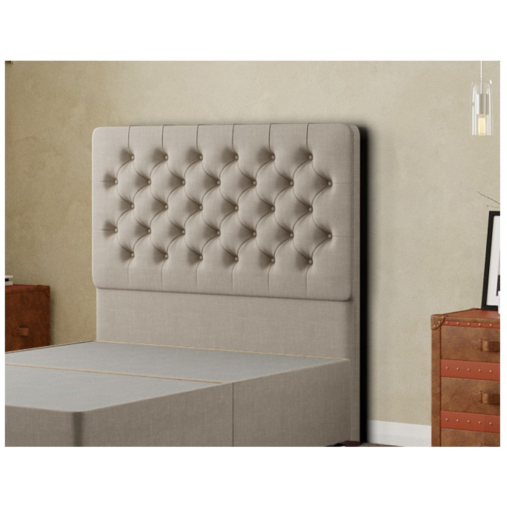 Eleganza Mary Chesterfield King Cream Malham Weave Floor Standing Headboard Image 3