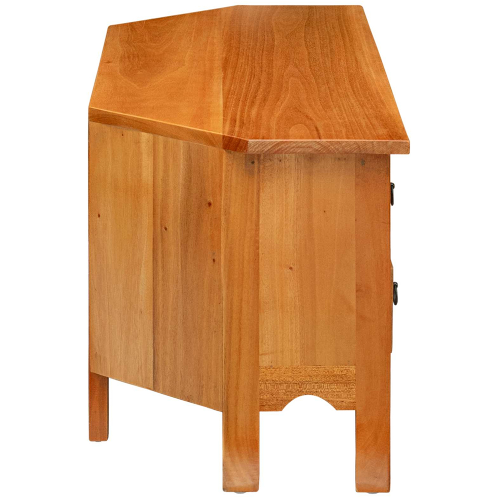 vidaXL 4 Drawer 2 Shelf Natural Solid Mahogany Wood TV Cabinet Image 6
