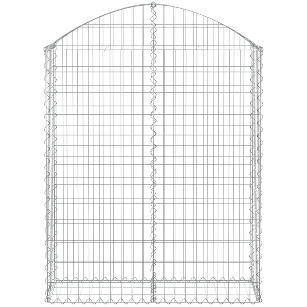 vidaXL Silver Galvanised Iron Arched Gabion Basket 100 x 30 x 120/140cm Image 3