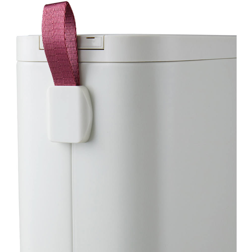 Living and Home Creamy White Slim Rubbish Bin with Soft Close Lid 5L Image 6