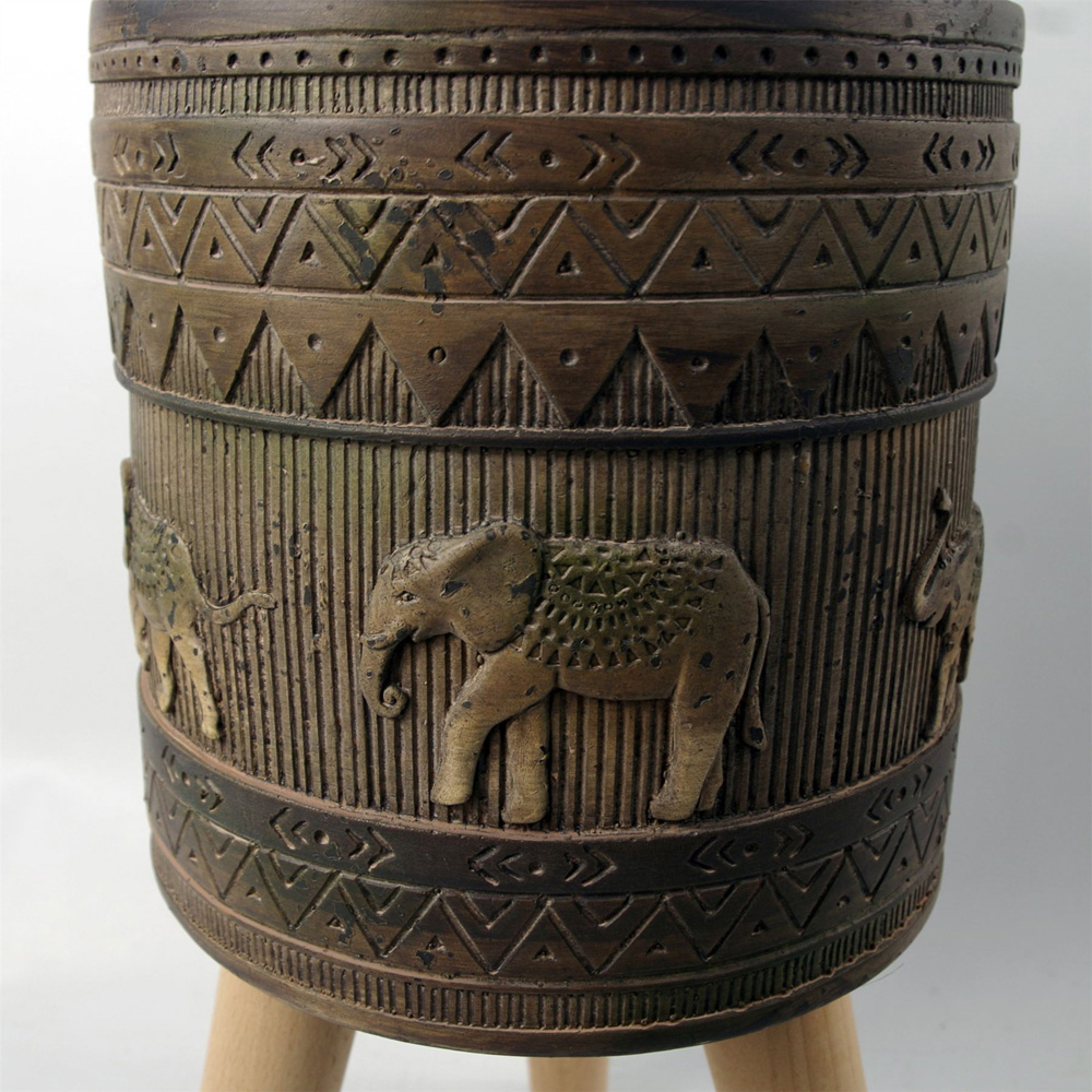 Leaf Zandi Elephant Fibreglass Composite Indoor Planter with Legs 40 x 21.5cm Image 5