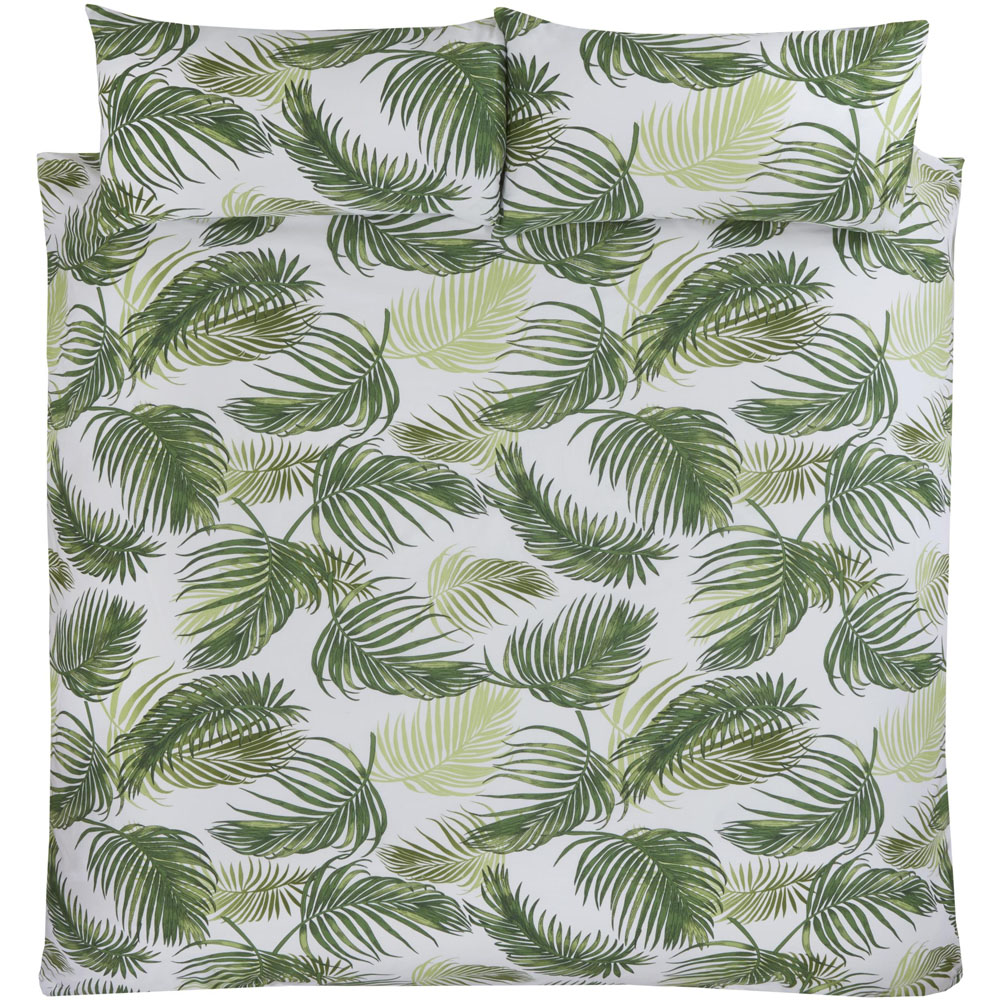 Smart Living Double Green Palm Print Reversible Duvet Cover Set Image 4