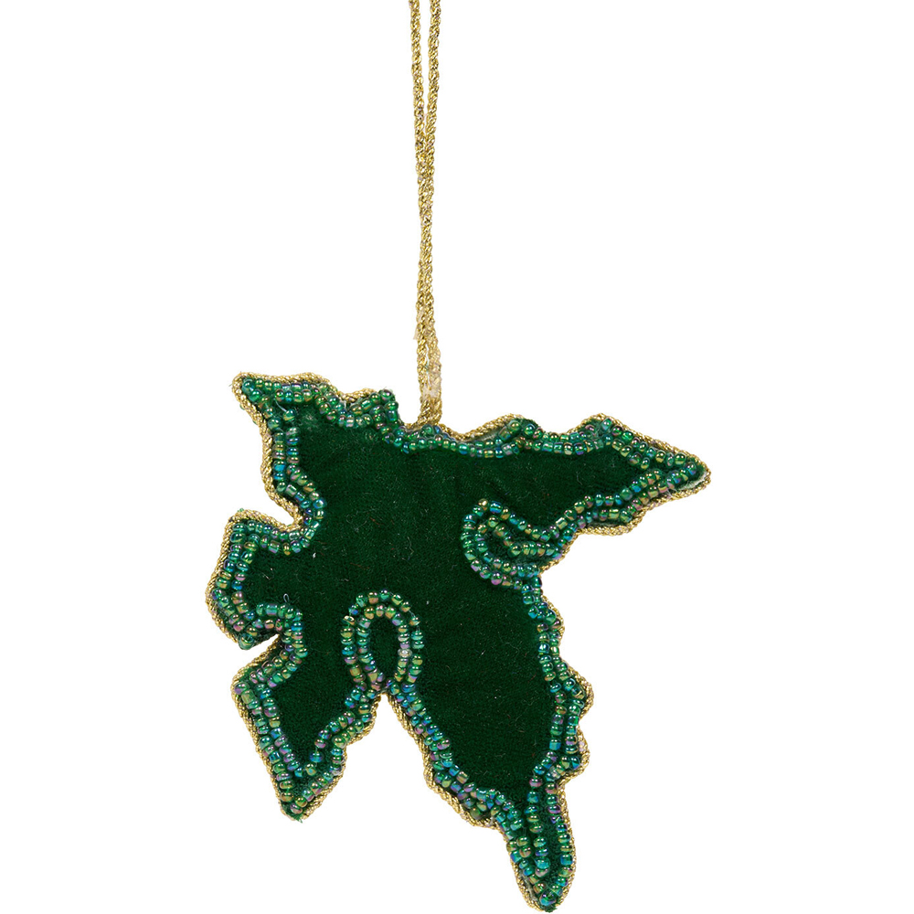 Beaded Holly Hanging Decoration Image 5