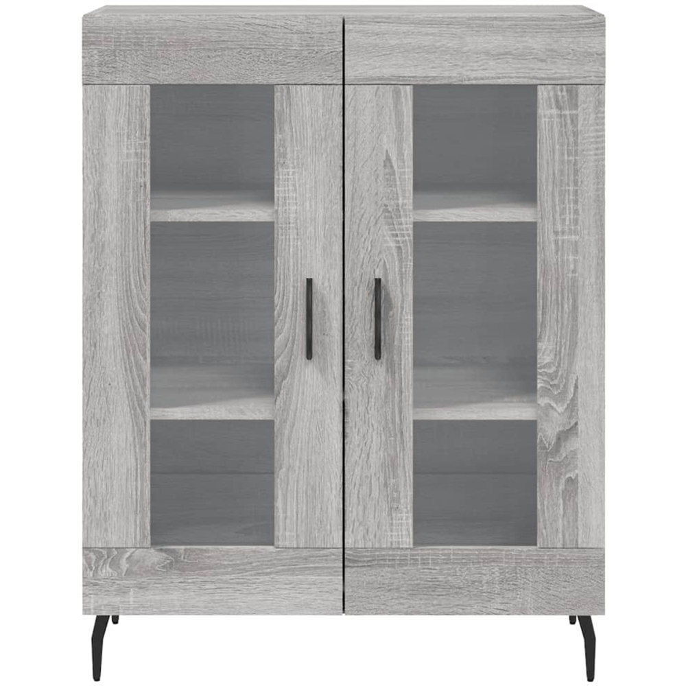 vidaXL 4 Glass Door Grey Highboard Image 5