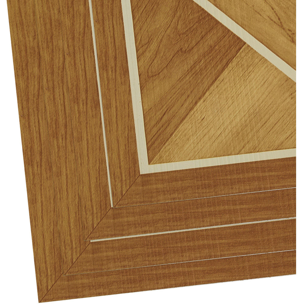 Living and Home Parquet Dark Brown Square Self-Adhesive PVC Flooring Tile 10 Pack Image 4