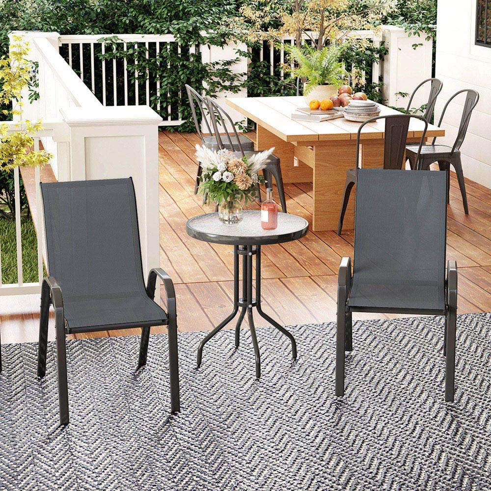 Outsunny 2 Seater Small Garden Bistro Set Dark Grey Image 7