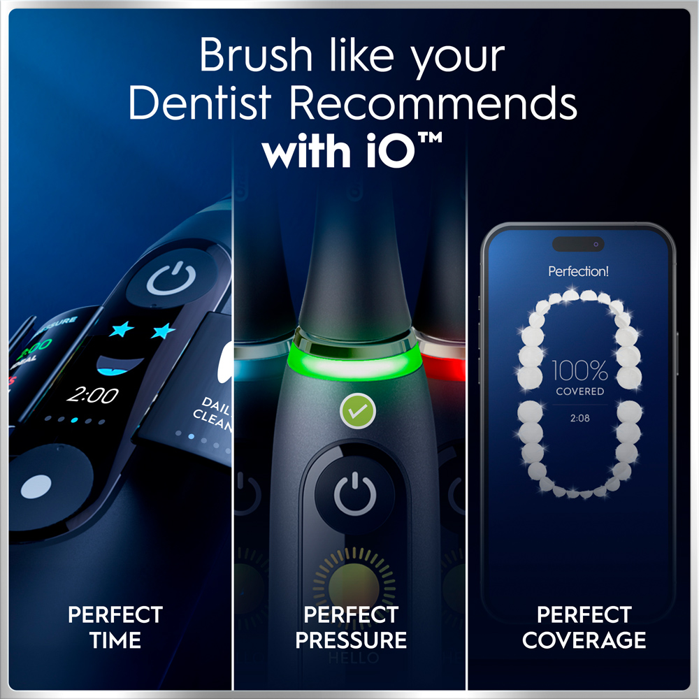 Oral-B iO 6 Black and Pink Electric Toothbrush with Travel Case 2 Pack Image 4