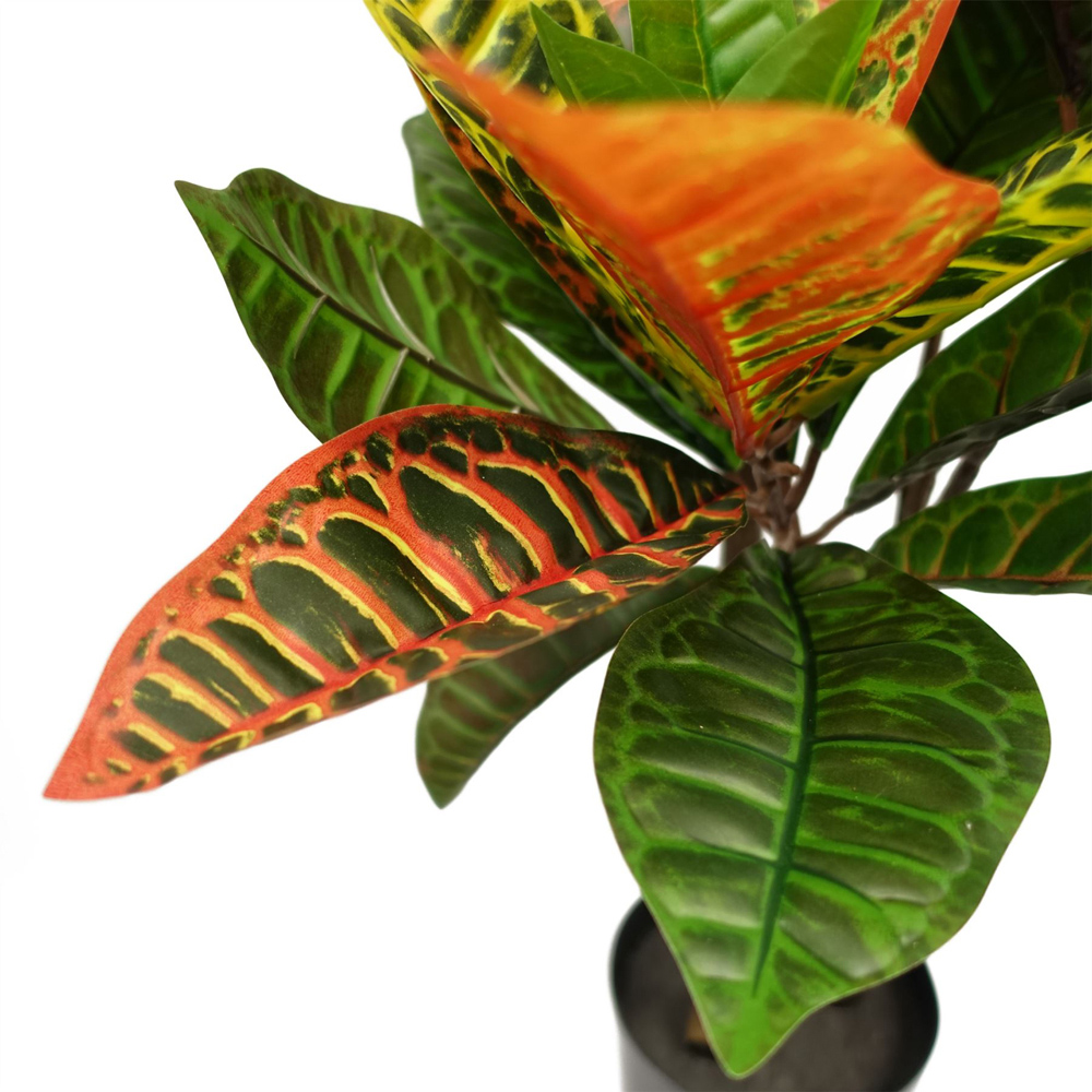 Botanik Orange Yellow Tropical Codiaeum Artificial Tree in Pot 4.5ft Image 6