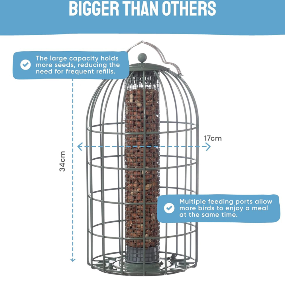 Happy Beaks The Nuttery Ocean Green Squirrel-Proof Original Nut Feeder Image 3