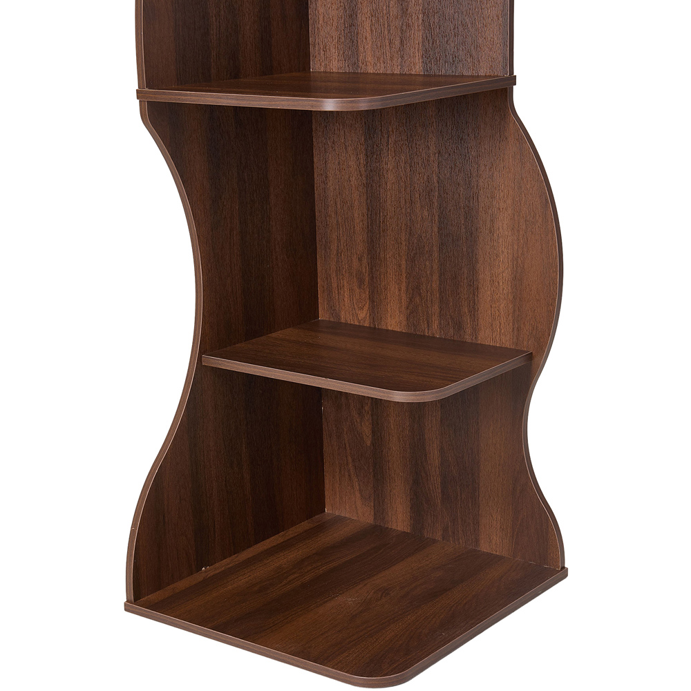 Living and Home 5-Tier Dark Brown Curved Corner Storage Shelf Image 6
