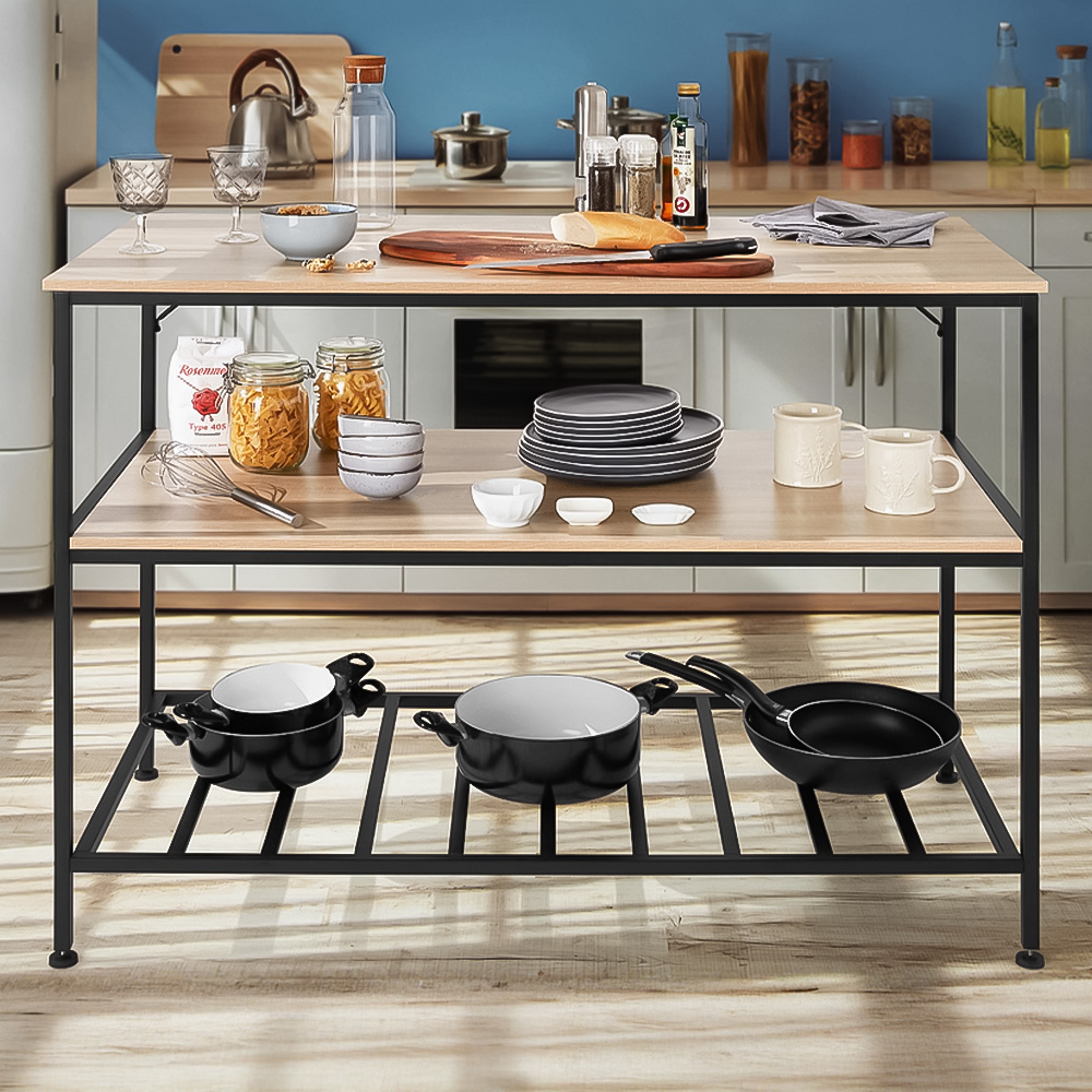 tectake Akeley 2 Shelf Oak Sonoma Shelving Unit Image 1