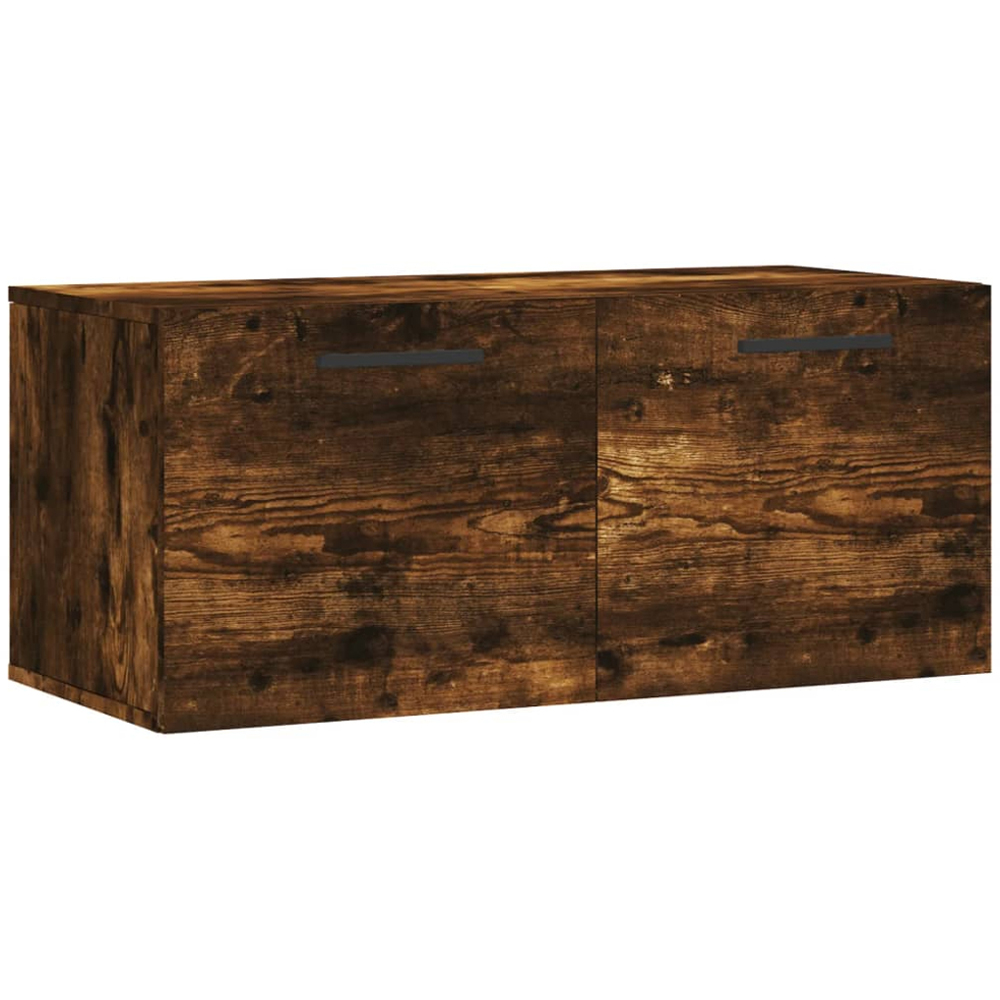 vidaXL 2 Door Smoked Oak Wall Cabinet Image 2