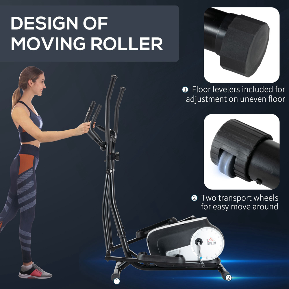 HOMCOM Black Home Elliptical with LCD Monitor Image 5