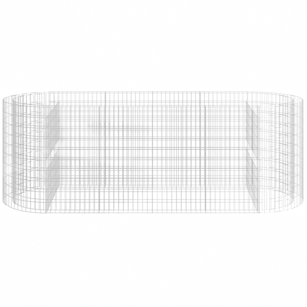 vidaXL Silver Galvanised Iron Gabion Raised Bed 300 x 100 x 100cm Image 3