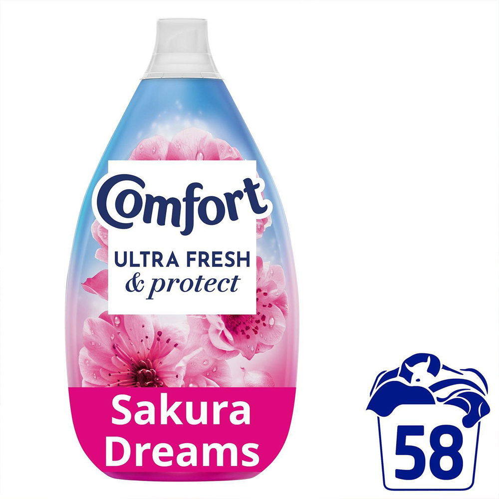Comfort Ultra Fresh and Protect Sakura Dreams Fabric Conditioner 58 Washes 870ml 6 Pack Image 3