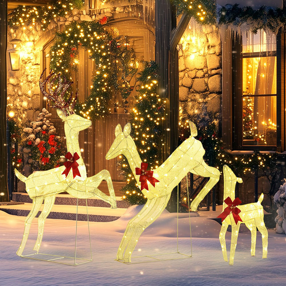 Everglow Light Up Reindeer Family Christmas Decoration 3 Piece Image 2