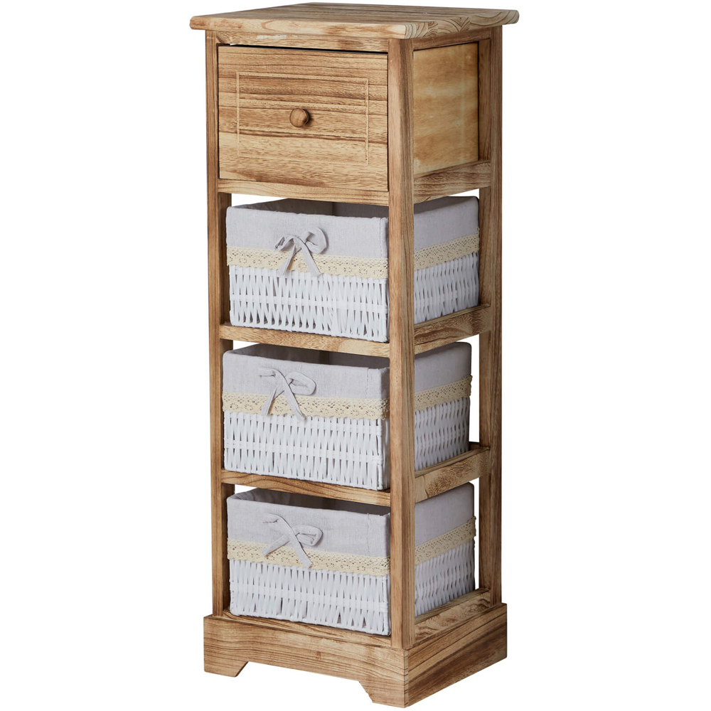 Home Source Reydon 4 Drawer Rustic Solid Wooden Storage Unit Image 2