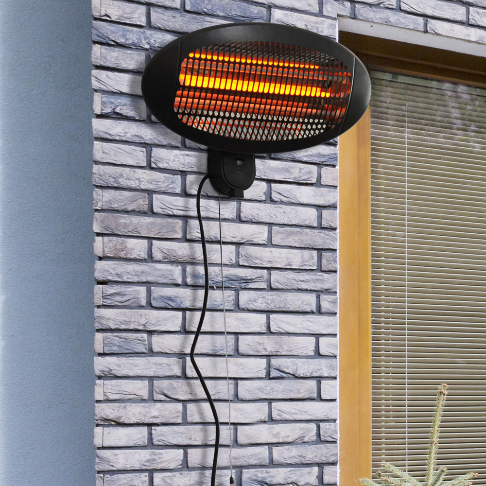 Outsunny Black Wall Mounted Electric Heater 2kw Image 2