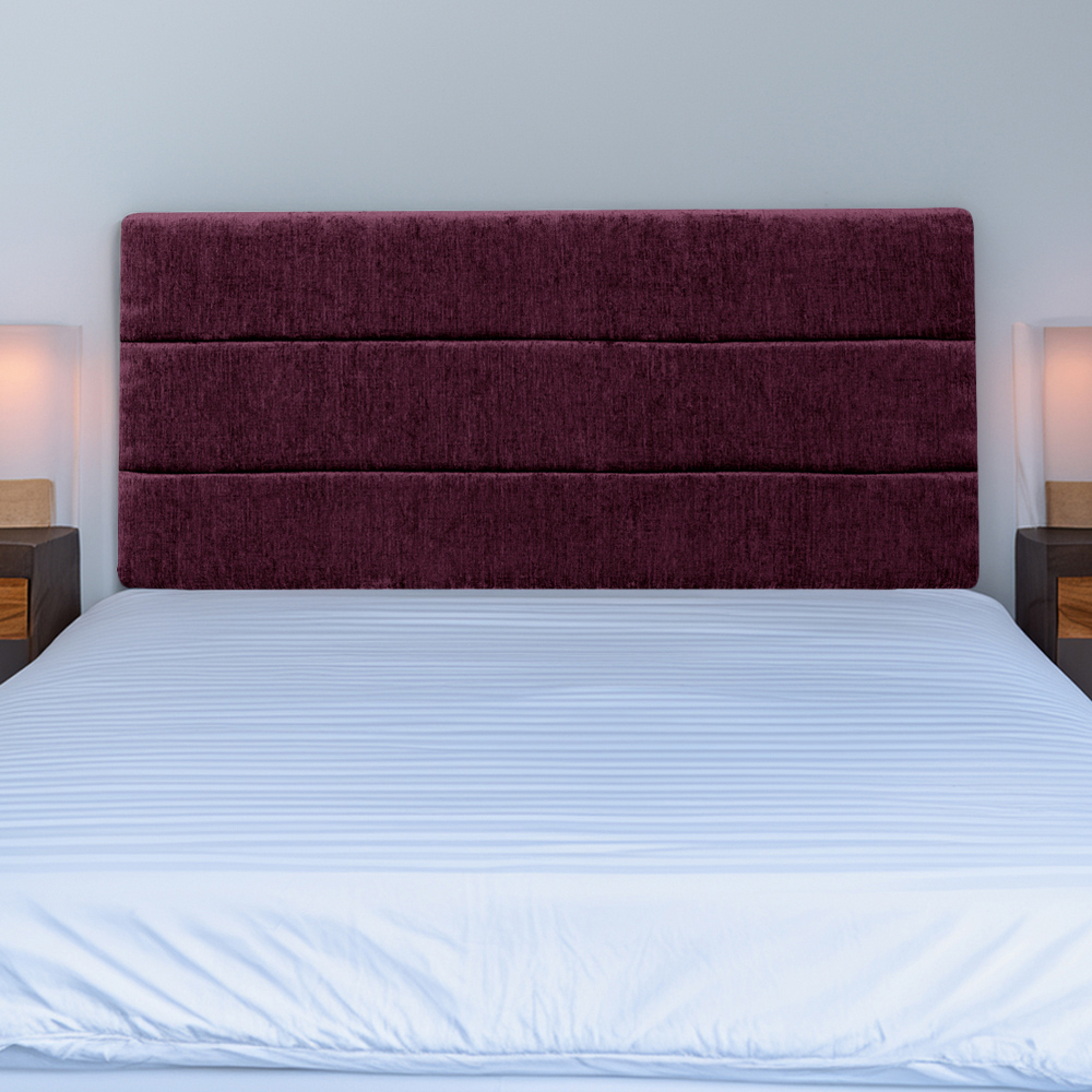Bedmaster Milan Double Aubergine Chenille Lined Headboard Image 1